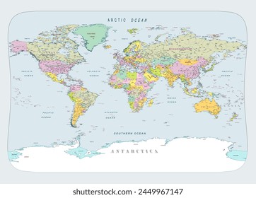 Political world map light colors Contains information licensed under the Open Government License Canada 