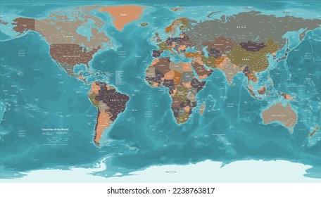 Political world map Patterson projection