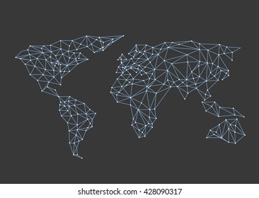 Political World Map in triangulation