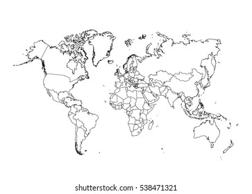 Political World Map vector Illustration.