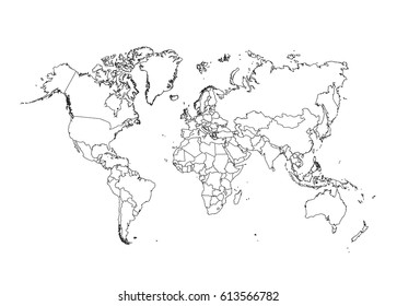 Political World Map vector Illustration.