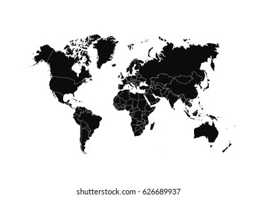 Political World Map vector Illustration.