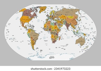 Political world map Winkel-Tripel projection