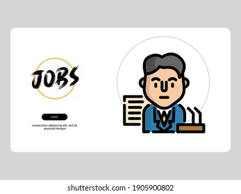 politician avatar on white background, very suitable for learning media