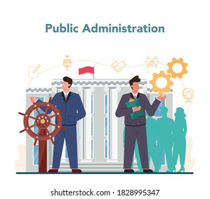 Politician concept. Idea of election and governement. Democratic governance. Political party, lawmaking, public administration. Isolated flat illustration