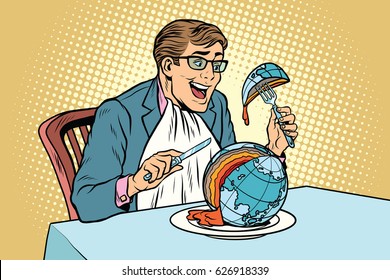 Politician eats the planet
