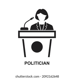 Politician icon isolated on white background vector illustration.