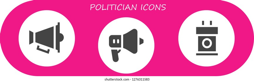  politician icon set. 3 filled politician icons. Simple modern icons about  - Speaker, Tribune