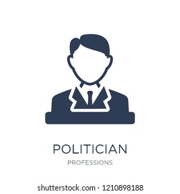 Politician icon. Trendy flat vector Politician icon on white background from Professions collection, vector illustration can be use for web and mobile, eps10