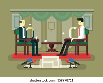 Politician interview flat design