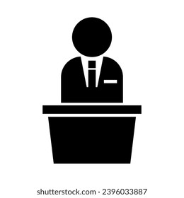 Politician silhouette icon. Election candidate. Vector.