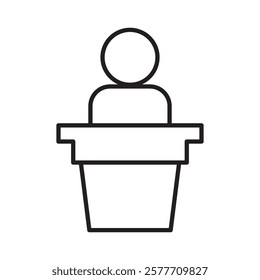 Politician speaker icon Flat simple outline