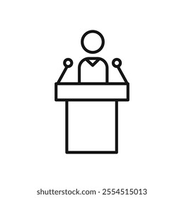 Politician speaker icon Isolated flat vector in outline