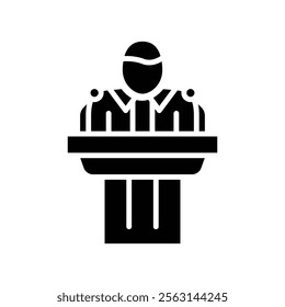 Politician speaker icon Isolated flat vector in outline