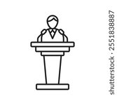 Politician speaker icon Outline flat Icon