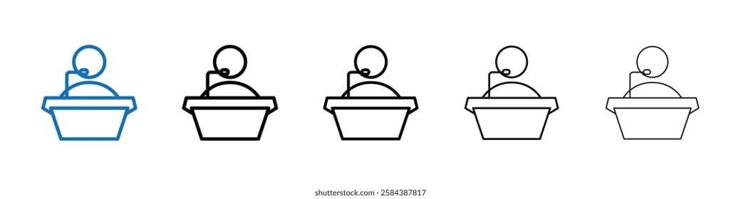 Politician speaker icon Outline vector logo for web ui