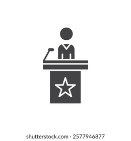 Politician speaker icon Simple thin line flat symbol