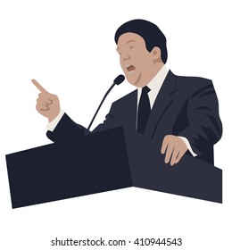 Politician and speaker, isolated vector