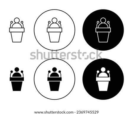 Politician speaker vector icon set in black color. Suitable for apps and website UI designs
