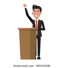 Politician speaking cartoon