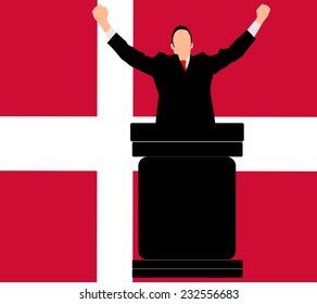 politician speaking from tribune, vector 