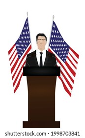 Politician stand and speak. vector