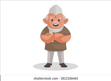 Politician is standing. Vector graphic illustration. Individually on a white background.