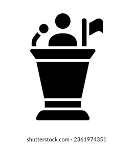 Politician Vector Glyph Icon For Personal And Commercial Use.
