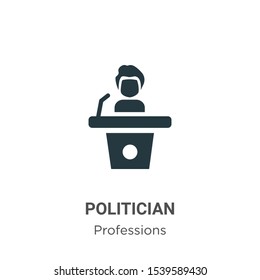 Politician vector icon on white background. Flat vector politician icon symbol sign from modern professions collection for mobile concept and web apps design.