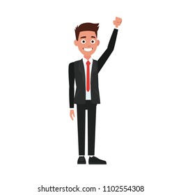 Politician waving fist cartoon