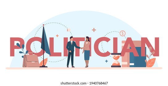 Politician web banner or landing page set. Idea of election