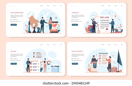 Politician web banner or landing page set. Idea of election