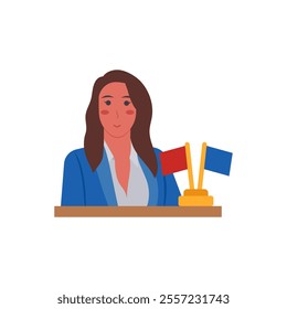 Politician, Women Career Flat Vector Illustration