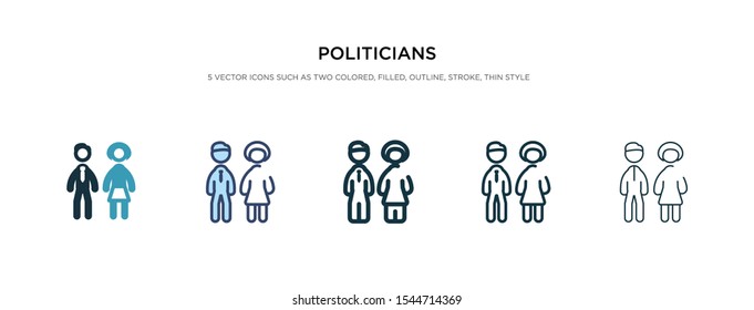 politicians icon in different style vector illustration. two colored and black politicians vector icons designed in filled, outline, line and stroke style can be used for web, mobile, ui