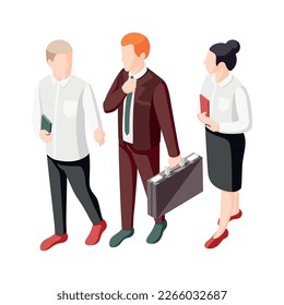 Politicians isometric composition of icons with human characters of officials on blank background vector illustration