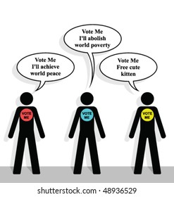 Politicians making exaggerated promises to secure your vote