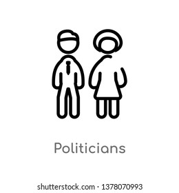 politicians vector line icon. Simple element illustration. politicians outline icon from political concept. Can be used for web and mobile