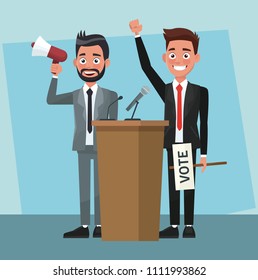 Politicians in vote campaign