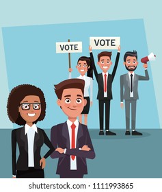 Politicians in vote campaign