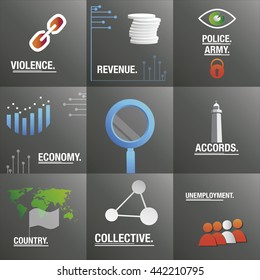 Politics background about statistics and security
