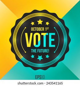 Politics Election Button Design. Vector Elements. Isolated Vote Badge Illustration. EPS10