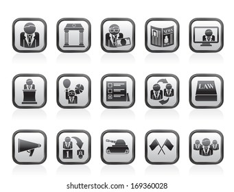 Politics, Election And Political Party Icons - Vector Icon Set