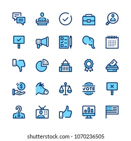 Politics and elections line icons set. Modern graphic design concepts, simple symbols, elements, pictograms collection. Minimal thin line design. Premium quality. Pixel perfect. Vector outline icons