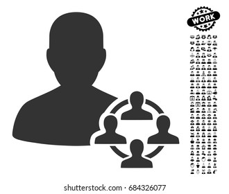 Politics icon with black bonus profession images. Politics vector illustration style is a flat gray iconic symbol for web design, app user interfaces.