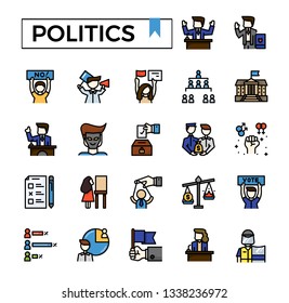 Politics icon set.