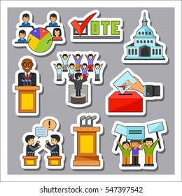 Politics icon set