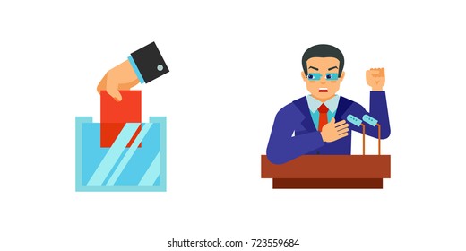 Politics icon set