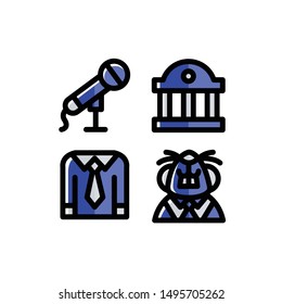 Politics Icon Set . Vector Illustration