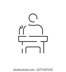 Politics or political and Politician. Vector voting or election and vote. Related Vector Line Icon. Ratings of Candidates, Electronic voting and more