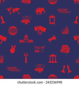 politics red and blue icons seamless pattern eps10
